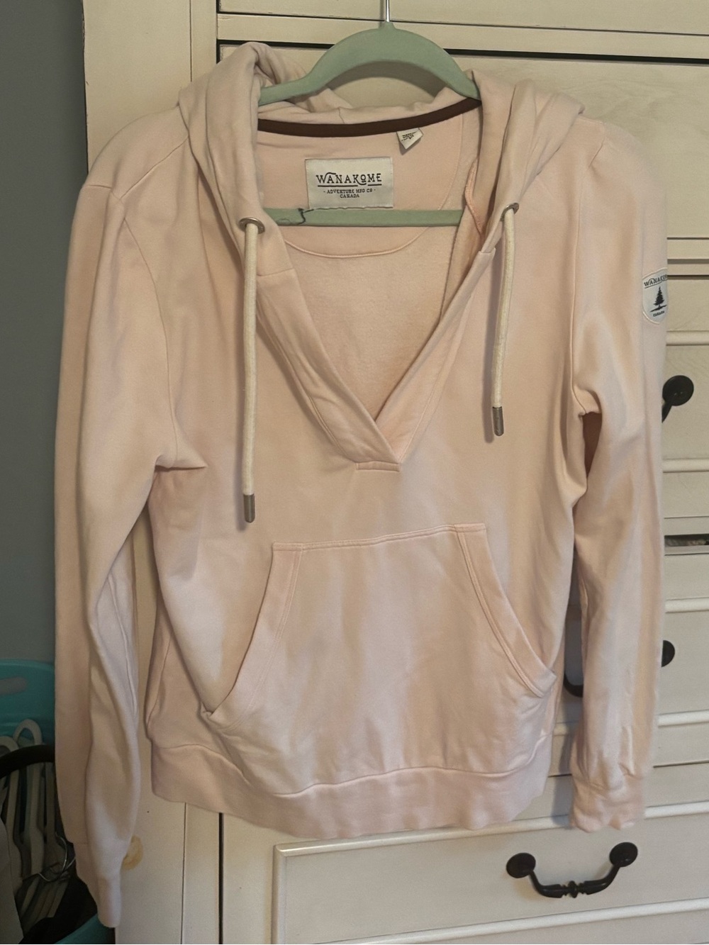 Wanakome Women's Pale Pink Hooded Pullover Cowl Sweater